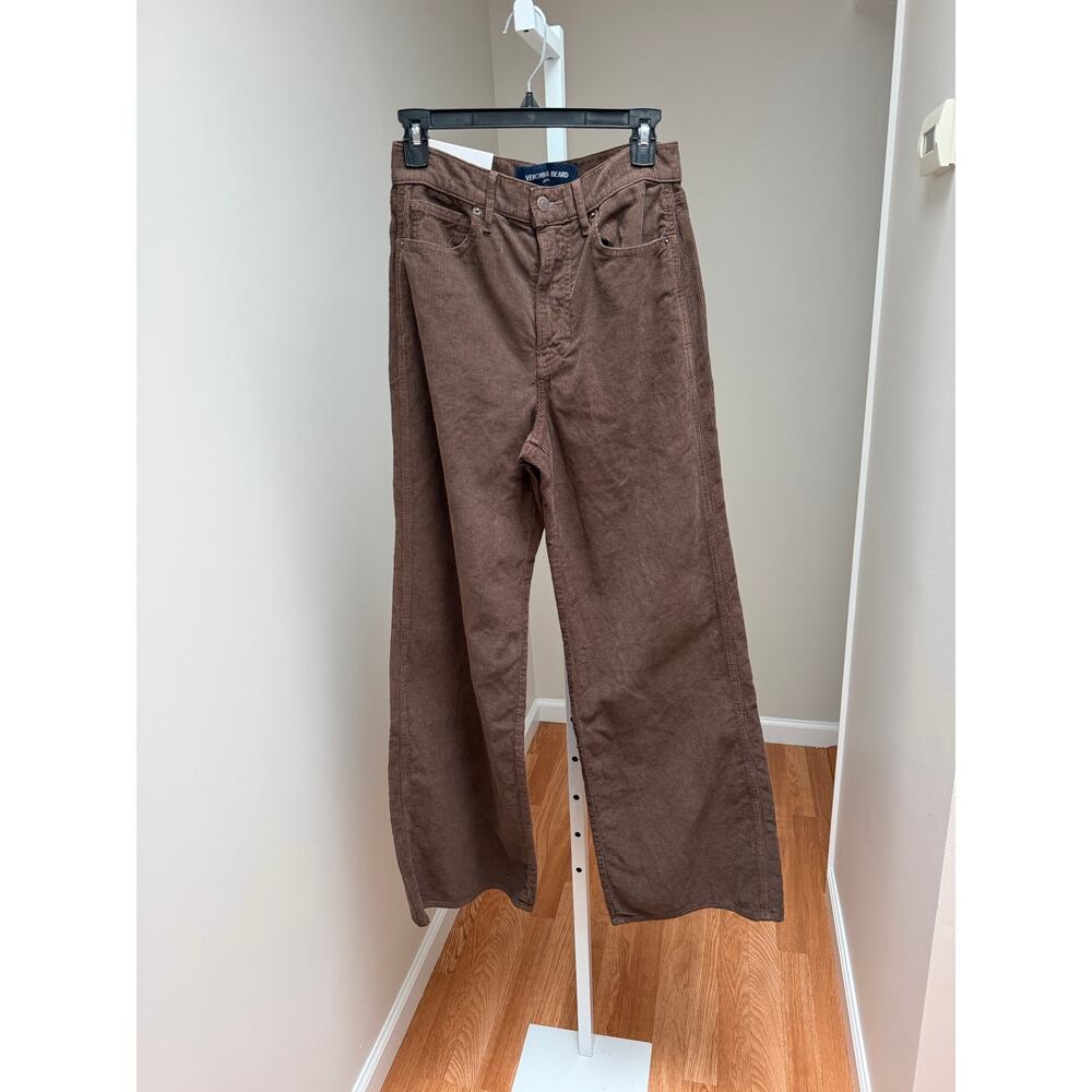 NEW Veronica Beard Taylor High Rise Wide Leg Pant Corduroy Brown Size 27 - Picture 8 of 11